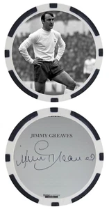 JIMMY GREAVES - FÚTBOL LEGEND - SOCCER LEGEND - POKER CHIP - ***SIGNED*** - Picture 1 of 2