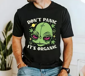 Lustiges Bio Unisex T-Shirt, Sarkastisch Don't Panic T-Shirt, Humorvolles Baumwollshirt, - Bild 1 von 5