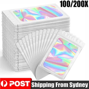 100/200X Mylar Proof Bags Pouch Lock Food Storage Foil Bag Smell Heat Seal White - Picture 1 of 17