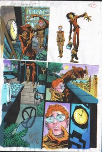 BATMAN SHADOW OF THE BAT #17 COLOR PRODUCTION ART SIGNED ADRIENNE ROY COA PG 16 - Bild 1 von 2