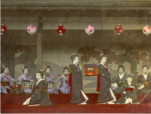 Tirage Albuminé Original Japon – Rue D'Osaka – Aquarellé – Circa 1880 – 21x27 Cm