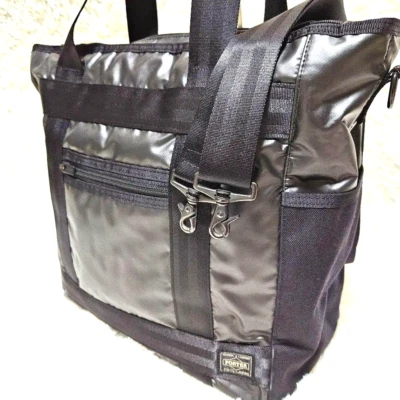 Bolso de Hombro Cuadrado 2 Vías PORTER HEAT Negro Nylon Japón Yoshida Co. Usado Foto 1 de 4