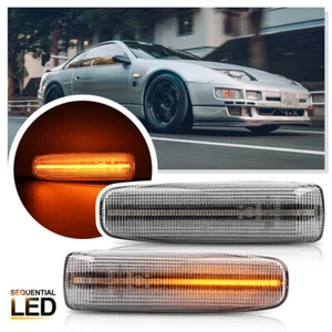 Luz marcadora lateral lateral LED dinámica lente transparente para JDM Nissan 300ZX Z32 - Imagen 1 de 6