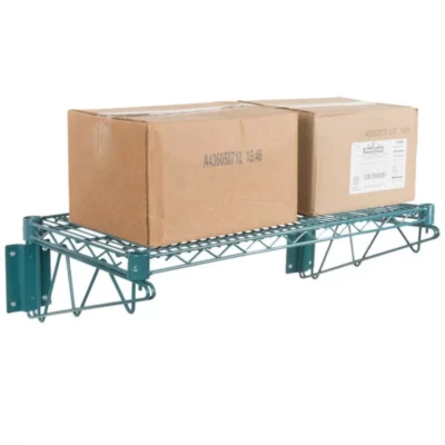 Estante de alambre epoxi verde de montaje en pared de 14" x 36" olla comercial para restaurante NSF Foto 1 de 4