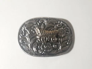 Belt Buckle With Horse Carriage 3.5 Inches Long  - Bild 1 von 2