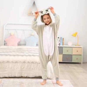 Hippo One-piece Pajamas Kids Unisex Cosplay Costumes Winter Soft Warm Homewear - Picture 1 of 48