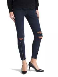 Jeans Guess Los Angeles W93a54 Donna 1981 Nero Zip TG 26 E2/0010 - Foto 1 di 5