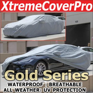 2016 2017 2018 2019 TESLA MODEL S WATERPROOF CAR COVER W/MIRROR POCKET -GREY - Picture 1 of 10