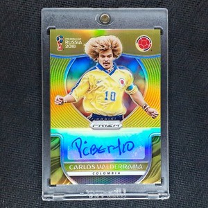 2018 Panini Prizm World Cup Signatures Carlos Valderrama Gold Prizm Auto /10