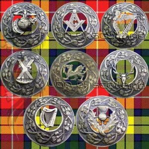 Scottish Kilt Pin Brooch Antique Polish Highland Celtic Fly Plaid Brooches 3" - Picture 1 of 9