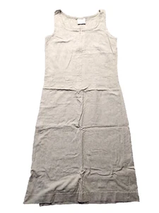 Flyshacker Dress Women M Brown Cotton/Linen Flannel Maxi Homestead Prairie - Picture 1 of 13