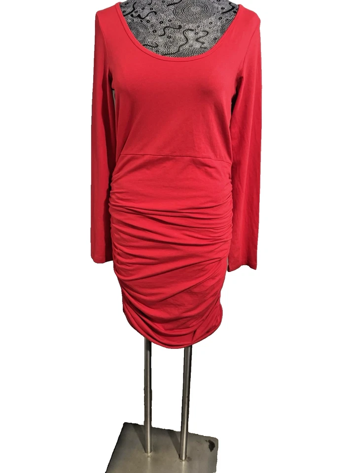 NUEVO SIN ETIQUETAS JAY GODFREY Vestido Maternidad Acanalado ROJO Talla 0 Foto 1 de 3