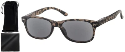 ✅ Sonnenbrille sw/grau Sehstärke Federbügel Sonnenlesebrille Stärke Etui Tuch - Bild 1 von 4