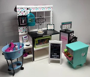 American Girl Pet Boutique Store Shop per bambola 18" con gabbia per uccelli acquario e altro - Foto 1 di 23
