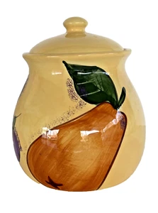 Home Trends Verdona Medium Canister Storage or Cookie Jar Yellow Ceramic - Used - Picture 1 of 7