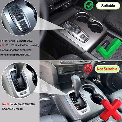 Matte Black Central Control Gear Shift Panel trim Cover For Honda Pilot 2016-22 - Image 1 of 4