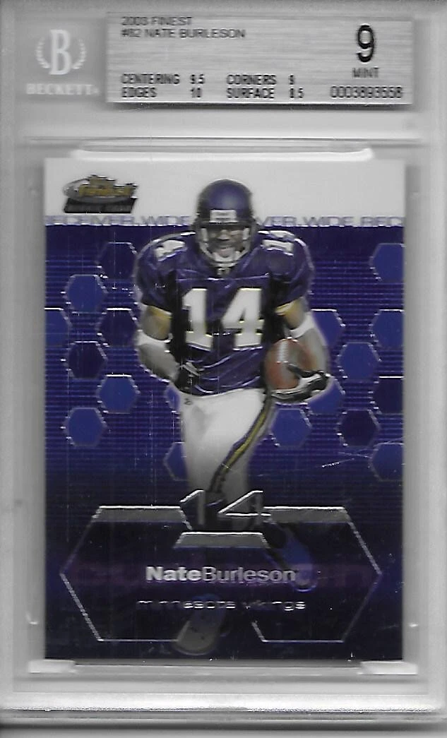 NATE BURLESON rookie card 2003 Topps Finest #82 Beckett Graded MINT 9