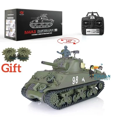 Henglong 1/16 Scale 7.0 Plastic M4A3 Sherman RTR RC Tank 3898 BB/Infrared Battle - Image 1 of 4