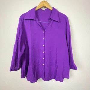 Fridaze Linen Button-Up Shirt XL Long Sleeve Coastal Slow Fashion Minimalist - Picture 1 of 7