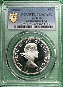 1964 Canada Silver Dollar. PCGS PL 66 DCAM. Only 12 Graded Higher. - Bild 1 von 6