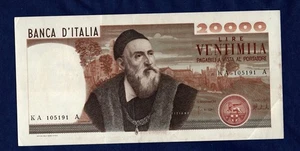 BANCONOTA DA LIRE 20.000 TIZIANO NUMERO KA 105191 A QUALITA' SPL++ - Picture 1 of 2