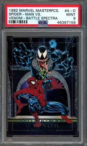 1992 SKYBOX MARVEL MASTERPIECES #4-D SPIDER-MAN VS VENOM BATTLE SPECTRA PSA 9 - Picture 1 of 3