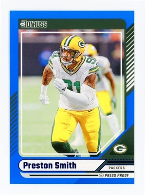 2024 Panini Donruss - Preston Smith #138 Blue Press Proof - Image 1 of 2