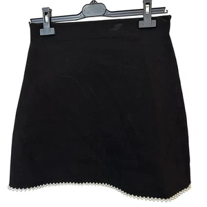Sandro Violette Beaded Trim Mini Skirt Black Size 40 US 8 New with tags - Picture 1 of 5