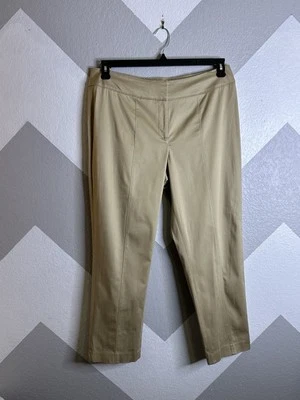 Investments Women’s Flat Front Pants Size 16R Tan Stretch Waist Office - Image 1 of 4