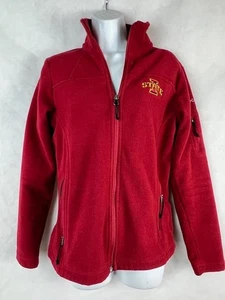 Iowa State Cyclones Zip Front Columbia Jacket Cardinal Red Women's Small - Picture 1 of 2
