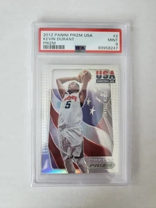 2012-13 KEVIN DURANT PRIZM USA ARGENTO RIFRATTORE PRIZMS SP INSERTO PSA 9! CARTOLINA #2! - Foto 1 di 5