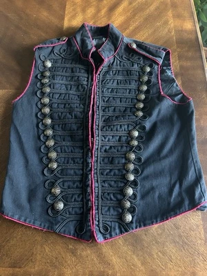 Chaleco Pentagramme Negro Cremallera Para Hombre Talla M Con Botones De Colección - Gótico Raro Foto 1 de 4