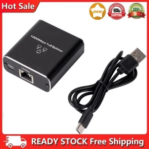 Gigabit Ethernet Splitter 1 in 2 Out 1000Mbps Internet Splitter Network Splitter - Afbeelding 1 van 12