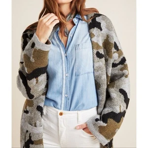 anthropologie Vera Knit Camo Cardigan - Picture 1 of 7