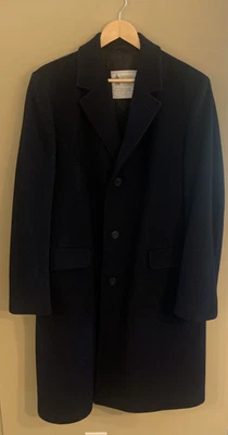 Abrigo de lana vintage años 70 London Fog para hombre 44L azul marino hecho en EE. UU. Chaqueta Foto 1 de 4