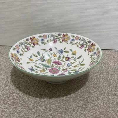 20th Century Minton Haddon Hall Pedestal Footed Serving Bowl Porcelain Vintage - Image 1 of 4