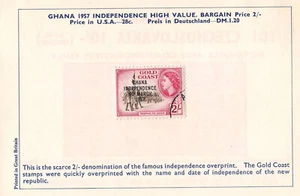 Sello usado GHANA 1957 Independence muy fino con bisagras en la lista S10 - Imagen 1 de 1