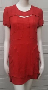 Flirty ISABEL MARANT MADLYN rotes Seiden Kurzarm Kleid Gr. 38 - Bild 1 von 10