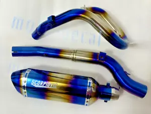 For DRZ400,DRZ4SE 2002-2023 Full System Muffler Exhaust Link Pipe Blue - Picture 1 of 7