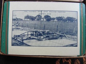 Vtg 1947 Flexible Road Joint Machine Co WARREN OHIO 2 Decks Bridge Playing Cards