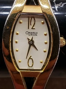 Elegante goldfarbene Caravelle by BULOVA Damenuhr 44L44 schöner Zustand funktioniert - Bild 1 von 9