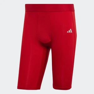 adidas Mens Shorts TechFit Red M L XL AeroReady Tight Compression HP0616 - Picture 1 of 2