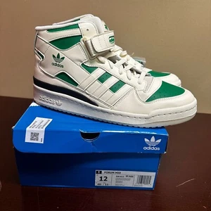 Adidas Originals Mens White Green Forum Mid GW1623 Basketball Shoes Size US 12 - Picture 1 of 6