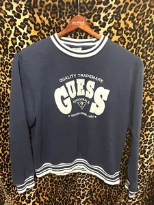 Vintage GUESS Navy Blue Crewneck Sweater Men’s Medium - Picture 1 of 7