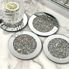 Round Square Crystal Glass Heat Insulation Mat Cup Coffee Kitchen Coaster Holder