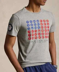 Polo Ralph Lauren Men's Team USA T-Shirt, Grey Heather, M - Picture 1 of 4