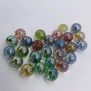 VTG MARBLES Lot Of 26 Glass Estate Speckle Crater Confetti Multicolor #5 - Picture 1 of 5