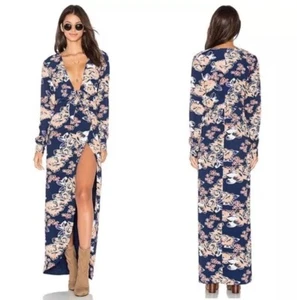Lovers + Friends My Love Carmel Blue Floral Maxi Dress Preppy NWT Womens Medium - Picture 1 of 8