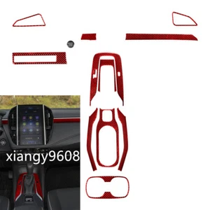 12Pcs Red Carbon Fiber Interior Full Set Decor Trim Kit For Toyot@ Corolla 2019+ - Picture 1 of 10