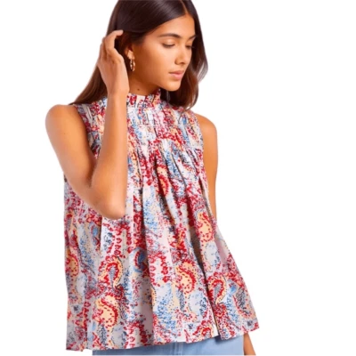 Camiseta sin mangas Joie Fern colorida con estampado de puntos | XS Foto 1 de 4